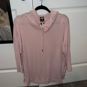 Pink slouch neck hoodie